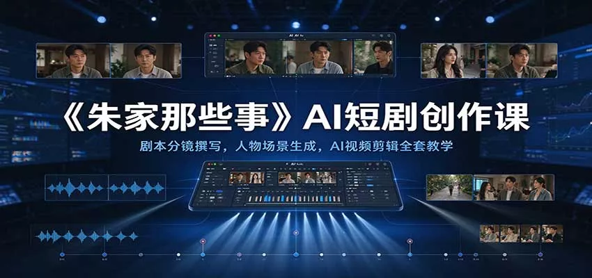 《朱家那些事》AI短剧创作课：剧本分镜撰写，人物场景生成，AI视频剪辑全套教学_抖汇吧