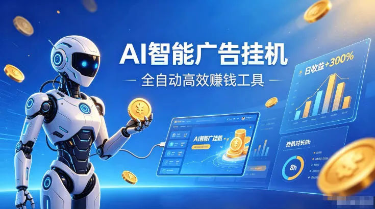 AI智能广告挂G，在家自动賺收益，全程无需人工操作、不用直播、不用拉人【揭秘】_抖汇吧