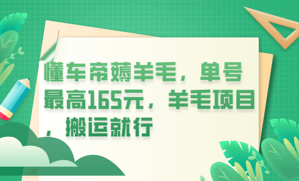 懂车帝薅羊毛，单号最高165元，羊毛项目，搬运就行_抖汇吧