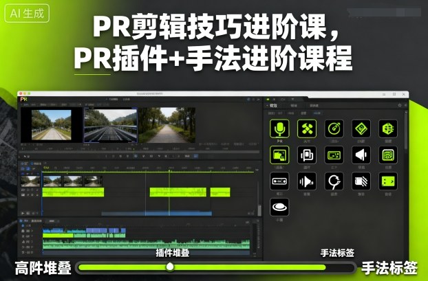 PR剪辑技巧进阶课，PR插件+手法进阶课程_抖汇吧