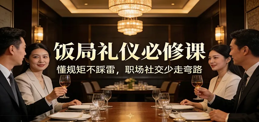 公众号收费文章：《饭局礼仪必修课：懂规矩不踩雷，职场社交少走弯路》_抖汇吧
