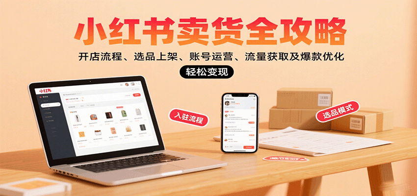 小红书卖货全攻略：开店流程、选品上架、账号运营、流量获取及爆款优化，轻松变现_抖汇吧