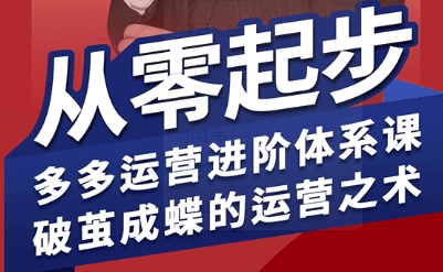 拼多多运营进阶系统课，从零起步，多多运营进阶体系课，破茧成蝶的运营之术_抖汇吧