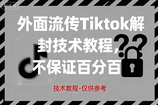 外面流传Tiktok解封技术教程，不保证百分百，具体自测_抖汇吧