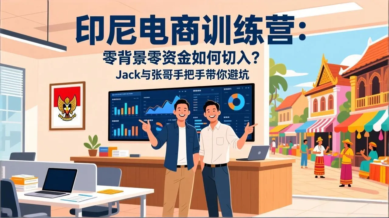 印尼电商训练营：零背景零资金如何切入？Jack与张哥手把手带你避坑_抖汇吧