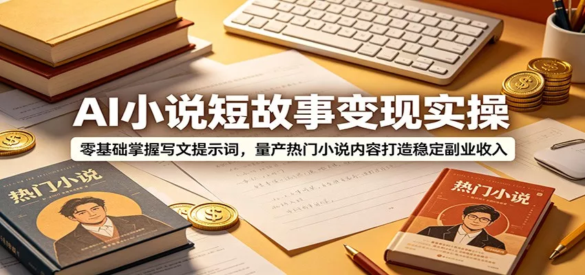 AI小说短故事变现实操：零基础掌握写文提示词，量产热门小说内容打造稳定副业收入_抖汇吧