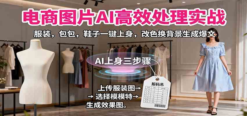 电商图片AI高效处理实战，服装，包包，鞋子一键上身，改色换背景生成爆文_抖汇吧