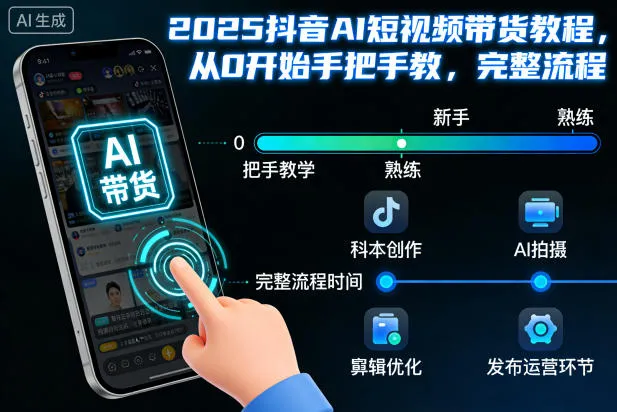 2025抖音AI短视频带货教程，从0开始手把手教，完整流程_抖汇吧
