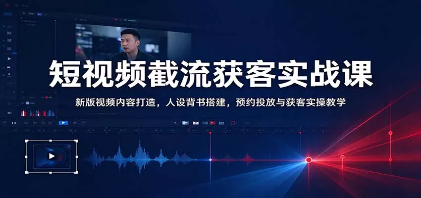 短视频截流获客实战课：新版视频内容打造，人设背书搭建，预约投放与获客实操教学_抖汇吧