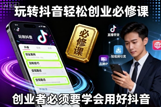 玩转抖音轻松创业必修课，创业者必须要学会用好抖音_抖汇吧