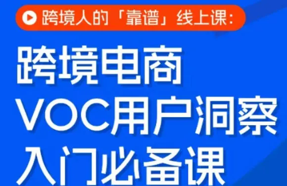 跨境电商VOC用户洞察入门必备课，跨境人的靠谱线上课_抖汇吧