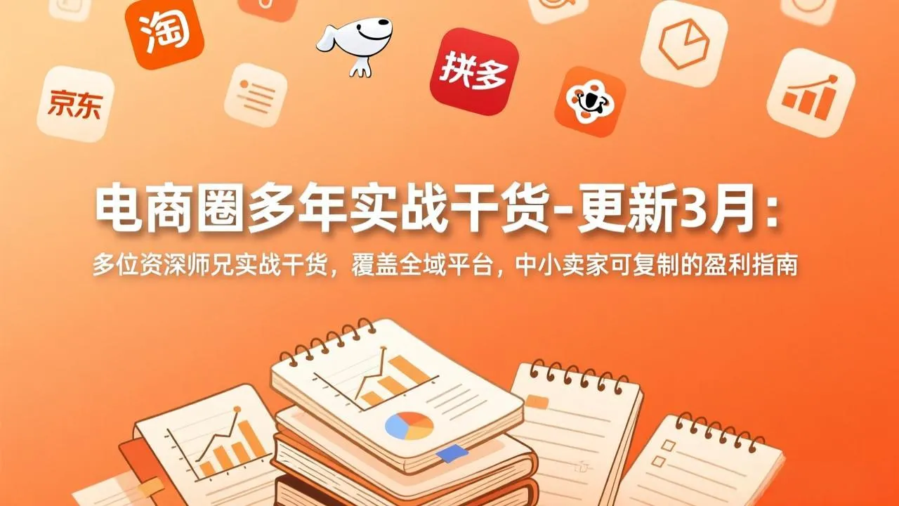 电商圈多年实战干货-更新3月：多位资深师兄实战干货，覆盖全域平台，中小卖家可复制的盈利指南_抖汇吧