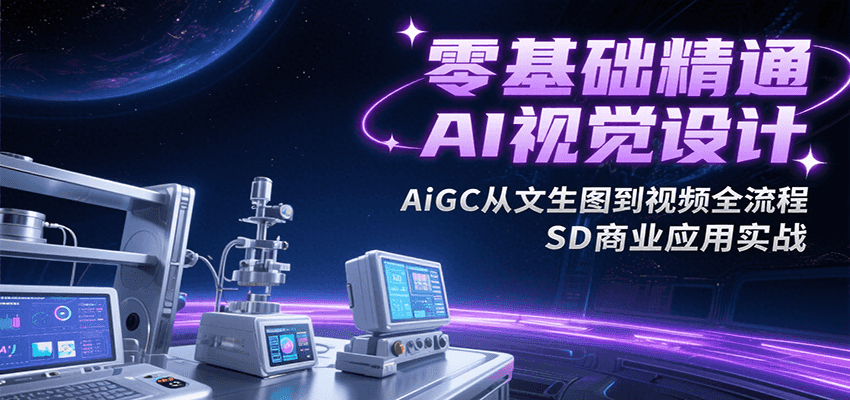零基础精通AI视觉设计，AiGC从文生图到视频全流程，SD商业应用实战_抖汇吧