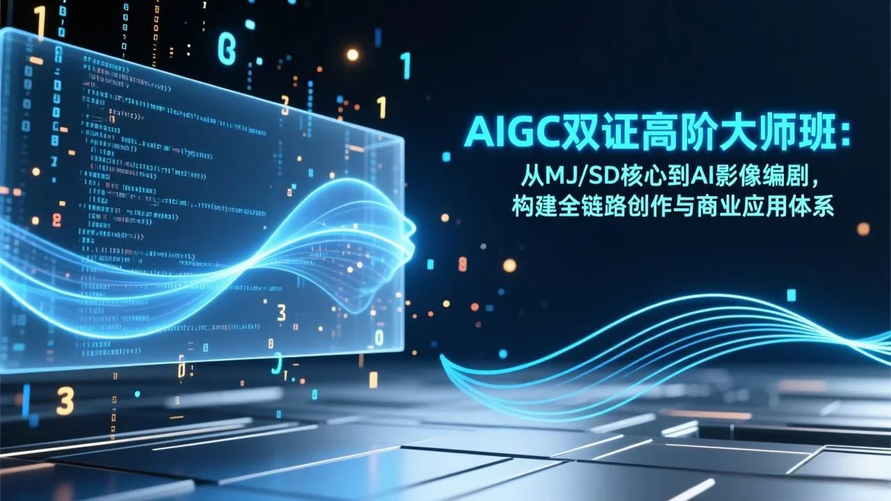 AIGC双证高阶大师班:从MJ/SD核心到AI影像编剧,构建全链路创作与商业应用体系_抖汇吧