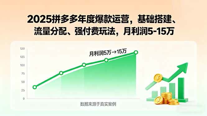 （15973期）2025拼多多年度爆款运营，基础搭建、流量分配、强付费玩法，月利润5-15万_抖汇吧