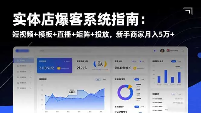 实体店爆客系统指南：短视频+模板+直播+矩阵+投放，新手商家月入5万+_抖汇吧