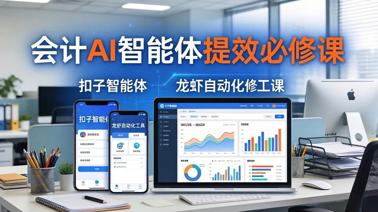 财务会计AI智能体提效必修课：扣子智能体+龙虾自动化+报表分析，一站式提升财务工作效率_抖汇吧