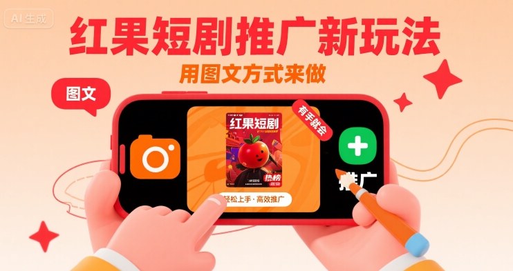 红果短剧推广新玩法，用图文方式来做，有手就会_抖汇吧