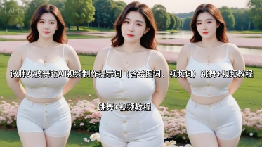 微胖女孩舞蹈AI视频制作提示词（含绘图词、视频词） 跳舞+视频教程_抖汇吧