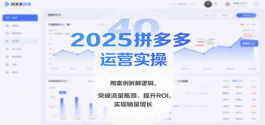 2025拼多多运营实操，用案例拆解逻辑，突破流量瓶颈、提升ROI，实现销量增长_抖汇吧