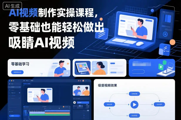 AI视频制作实操课程，零基础也能轻松做出吸睛AI视频_抖汇吧