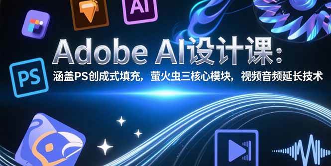 （15469期）Adobe AI设计课：涵盖PS创成式填充，萤火虫三核心模块，视频音频延长技术_抖汇吧