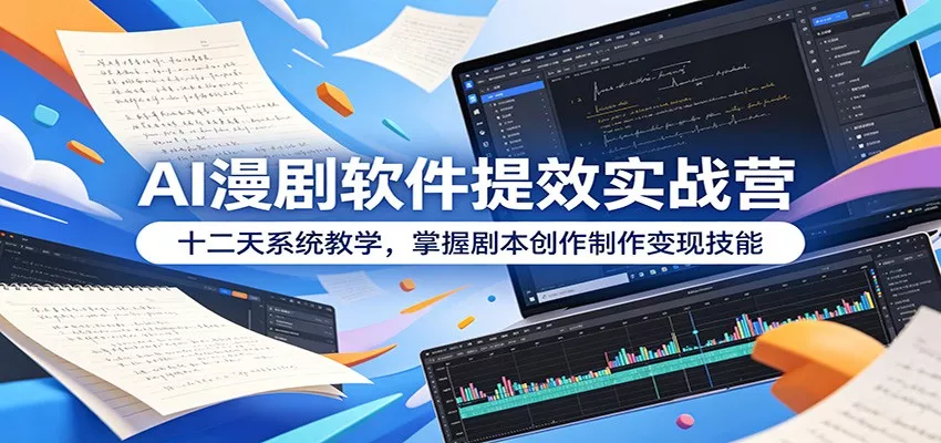 AI漫剧软件提效实战营：十二天系统教学，掌握剧本创作制作变现技能_抖汇吧