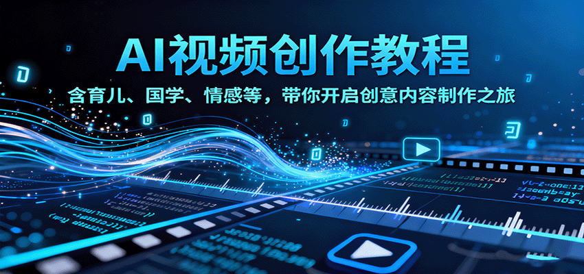 AI视频创富课，含育儿、国学、情感等，带你开启创意内容制作之旅_抖汇吧