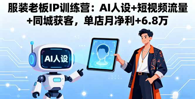 （16117期）服装老板IP训练营：AI人设+短视频流量+同城获客，单店月净利+6.8万_抖汇吧