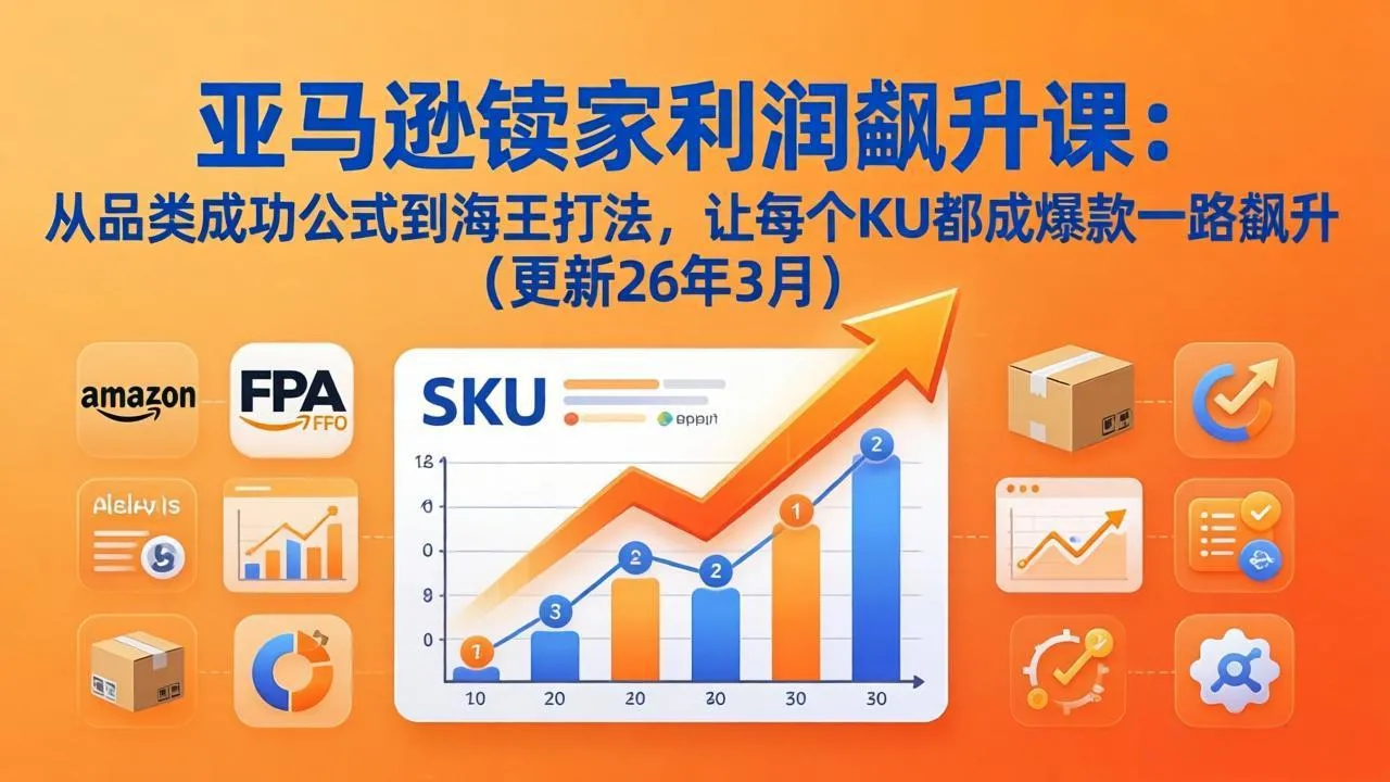 亚马逊卖家利润飙升课：从品类成功公式到海王打法，让每个SKU都成爆款一路飙升(更新26年3月_抖汇吧