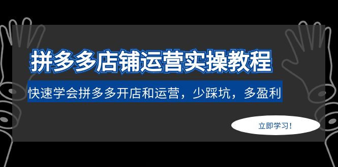 拼多多店铺运营实操教程：快速学会拼多多开店和运营，少踩坑，多盈利_抖汇吧