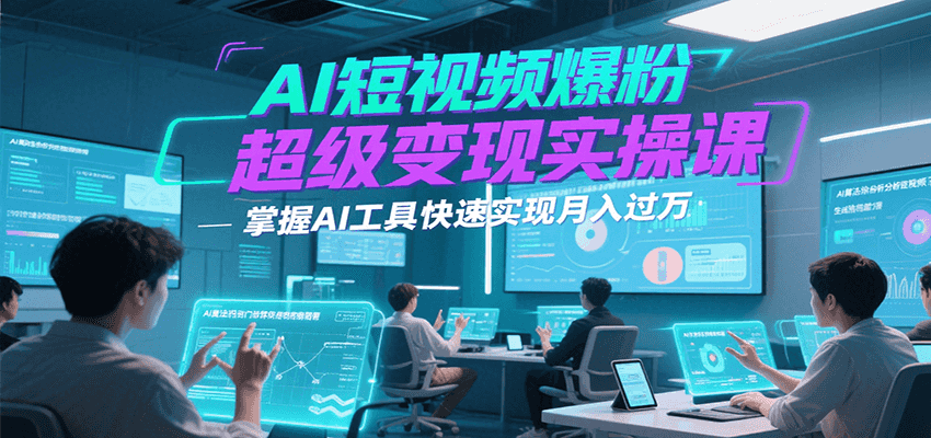 AI短视频爆粉超级变现实操课，掌握AI工具快速实现月入过万_抖汇吧