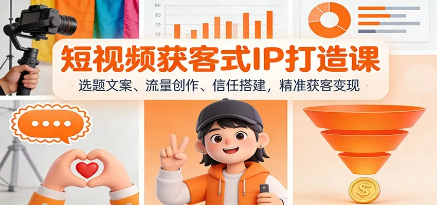 短视频获客式IP打造课：选题文案、流量创作、信任搭建，精准获客变现_抖汇吧