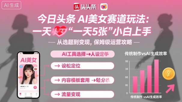 今日头条AI美女赛道玩法，一天轻松5张，小白轻松上手_抖汇吧