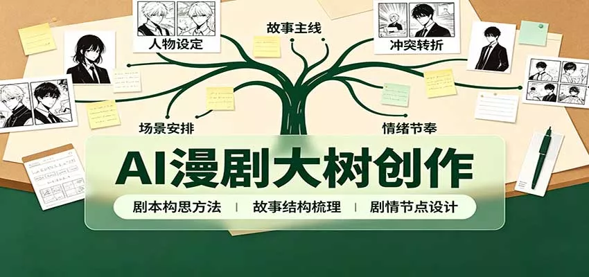AI漫剧大树创作：剧本构思课程讲解，软件插件配置，配套工具资料完整梳理_抖汇吧