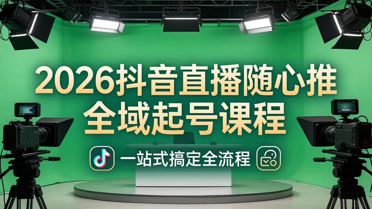 2026抖音直播随心推全域起号课程：一站式搞定直播起号、稳号、放量全流程(更新4月_抖汇吧