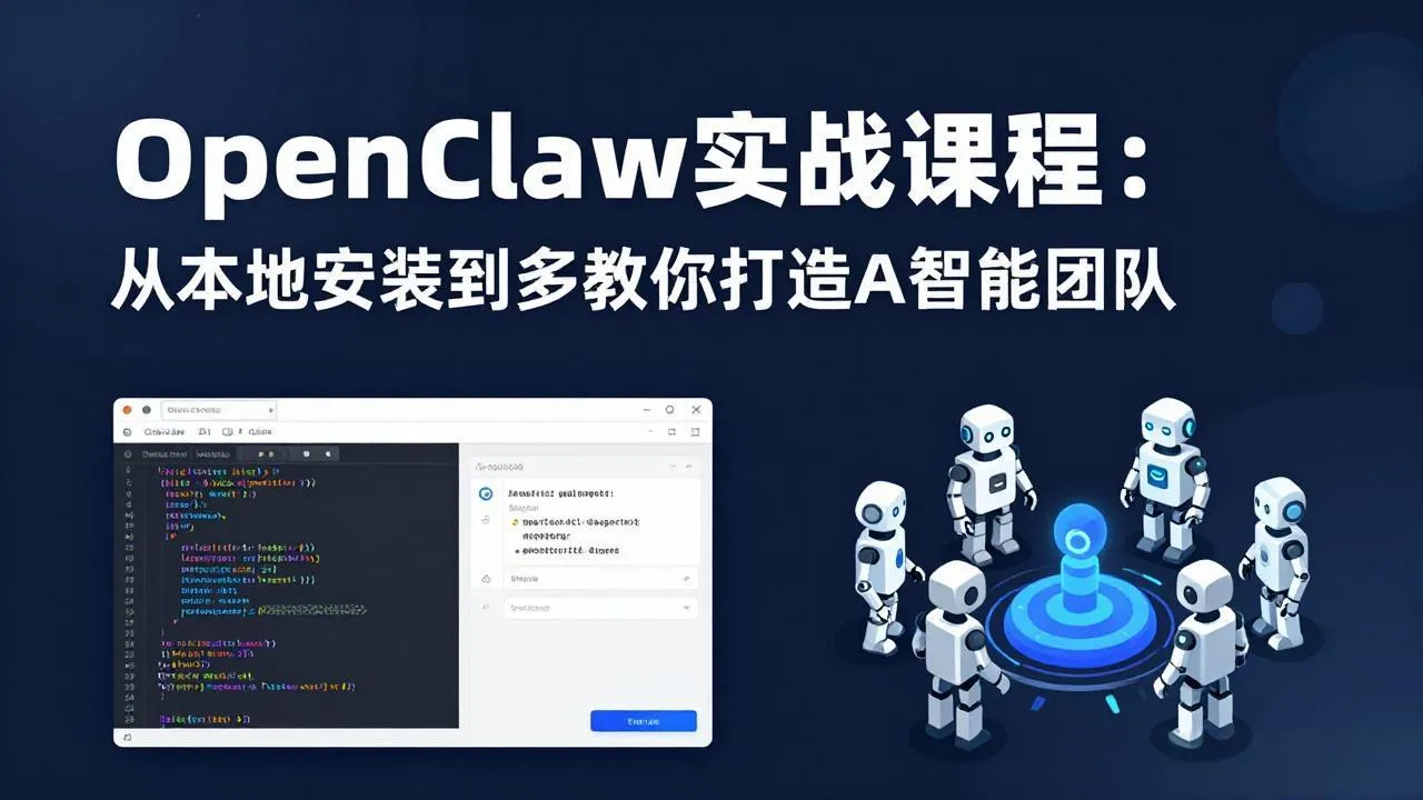 OpenClaw实战课程：从本地安装到多Agent协同，手把手教你打造AI智能团队_抖汇吧