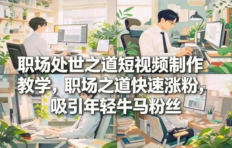 职场处世之道短视频制作教学，职场之道快速涨粉，吸引年轻牛马粉丝_抖汇吧