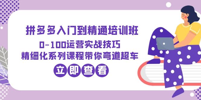 2023拼多多入门到精通培训班：0-100运营实战技巧 精细化系列课带你弯道超车_抖汇吧