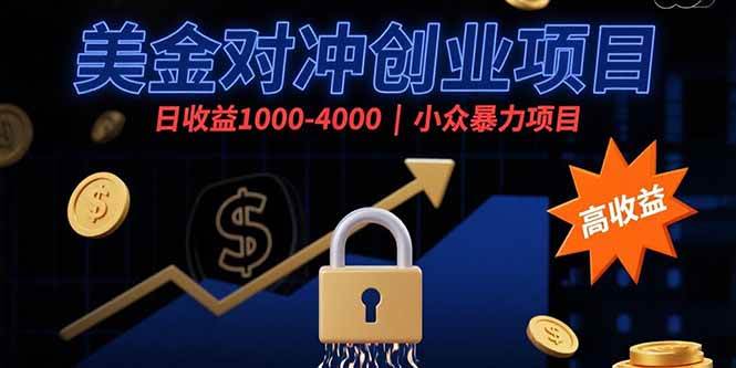 （15642期）美金对冲创业项目，日收益1000-4000，小众暴力项目_抖汇吧