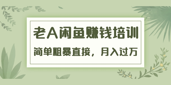 《老A闲鱼赚钱培训》简单粗暴直接，月入过万真正的闲鱼战术实课（51节课）_抖汇吧