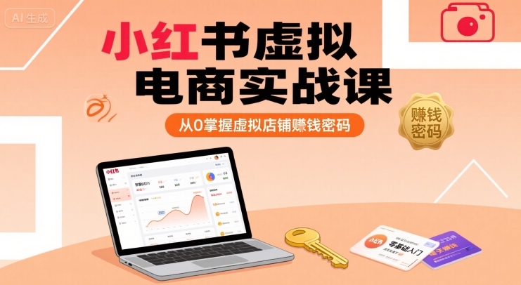 小红书虚拟电商实战课，从0掌握虚拟店铺賺钱密码_抖汇吧