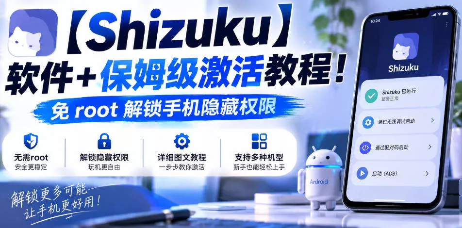 【Shizuku】软件+保姆级激活教程！免root解锁手机隐藏权限_抖汇吧
