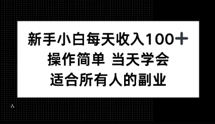 新手小白每天收入100+，操作简单 当天学会 ，适合所有人的副业_抖汇吧
