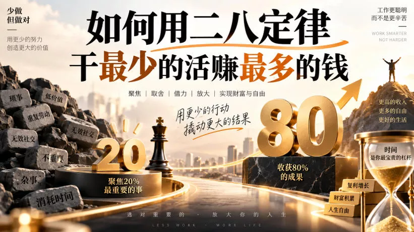 付费文章：如何用二八定律干最少的活賺最多的钱_抖汇吧