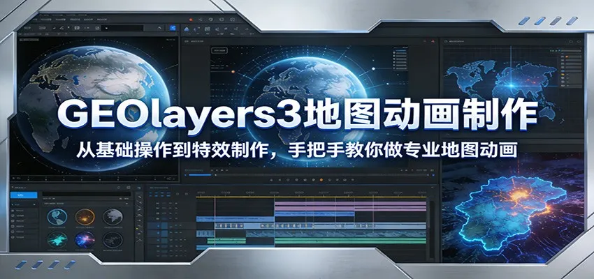 GEOlayers3地图动画制作:从基础操作到特效制作,手把手教你做专业地图动画_抖汇吧