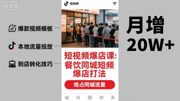 短视频爆店课，餐饮同城短视频爆店打法_抖汇吧