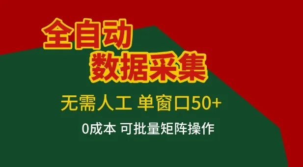 全自动数据采集项目，无需人工，单窗口可达50+收益，操作简单无难度，一个人也能轻松实现矩阵【揭秘】_抖汇吧