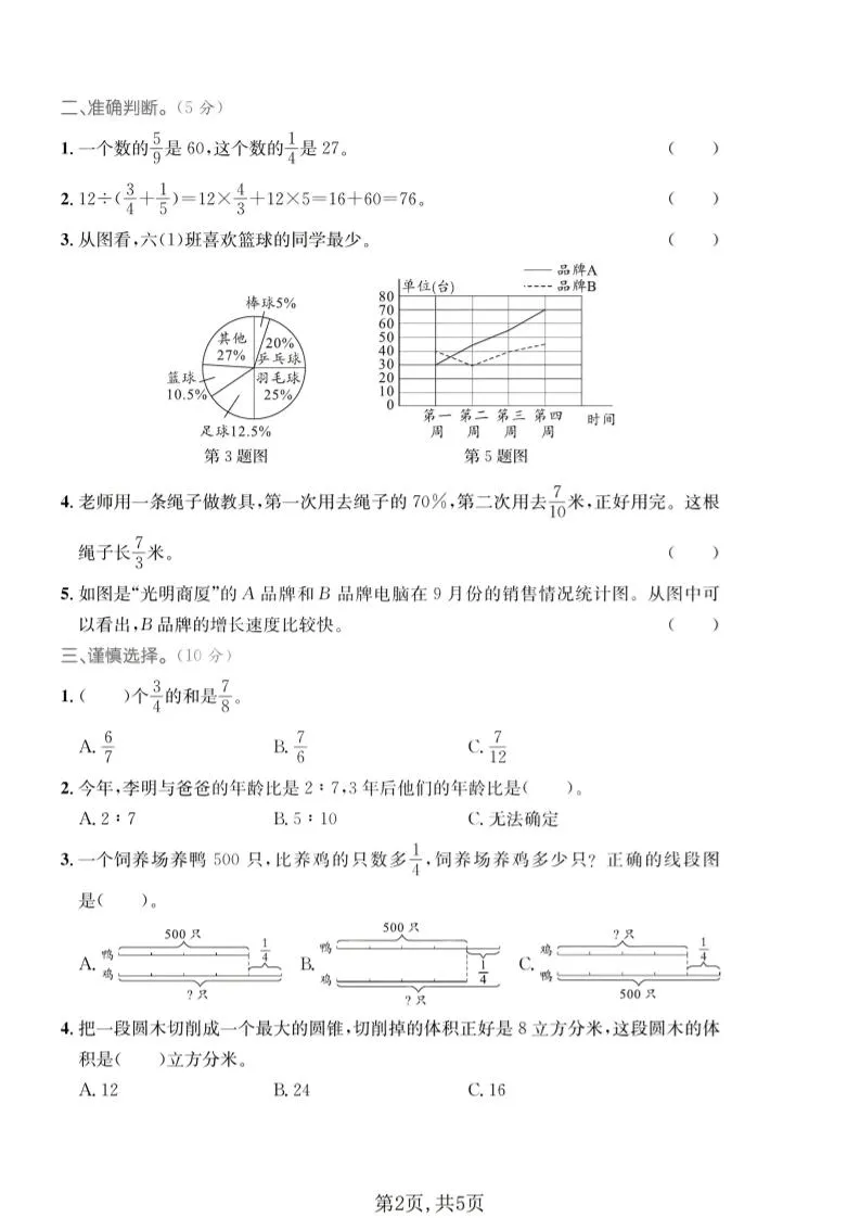 五年级下数学策略与方程专项测试卷《青岛五四版》_抖汇吧