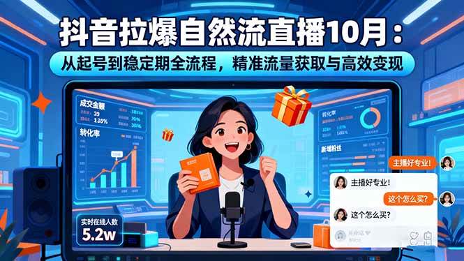 （16339期）抖音拉爆自然流直播10月：从起号到稳定期全流程，精准流量获取与高效变现_抖汇吧